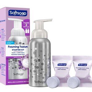 Softsoap Hand Soap Tablets Sparkling Lavender, Starter Kit with Pump and 2 Tabs